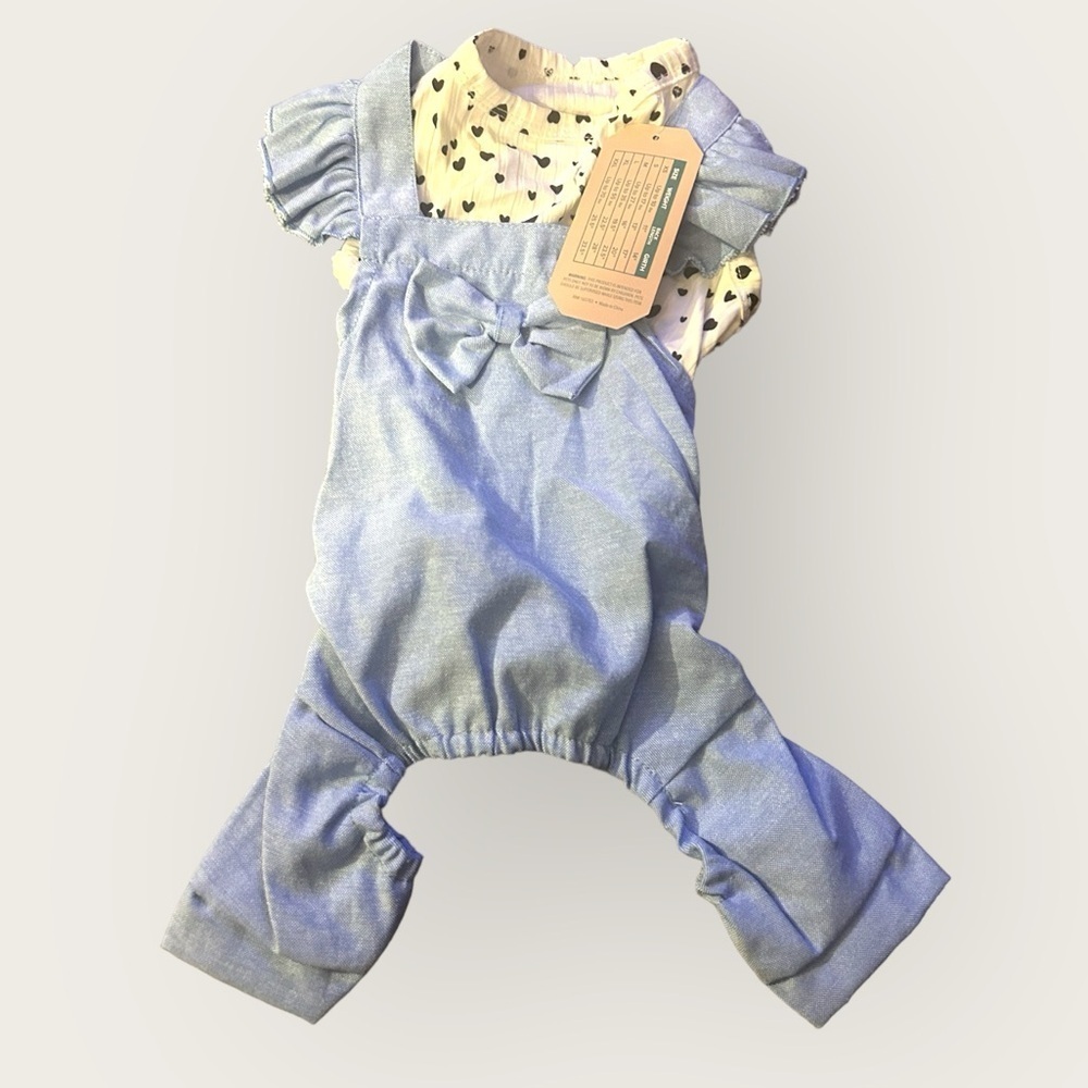 NEW Kensington Kennel Club super cute bow tie romper with heart print, Small